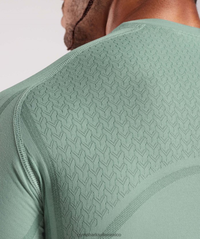 Gymshark camiseta 315 sin costuras verde azulado escarchado/verde azulado tinta hombres 04BZTL779 - Gymshark México