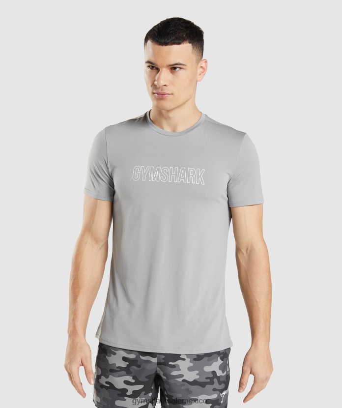 Gymshark camiseta con gráfico de llegada gris ahumado hombres 04BZTL665 - Gymshark Hombre