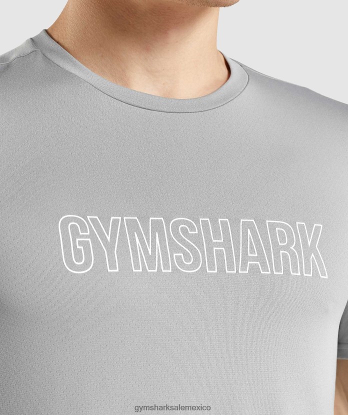 Gymshark camiseta con gráfico de llegada gris ahumado hombres 04BZTL665 - Gymshark Hombre