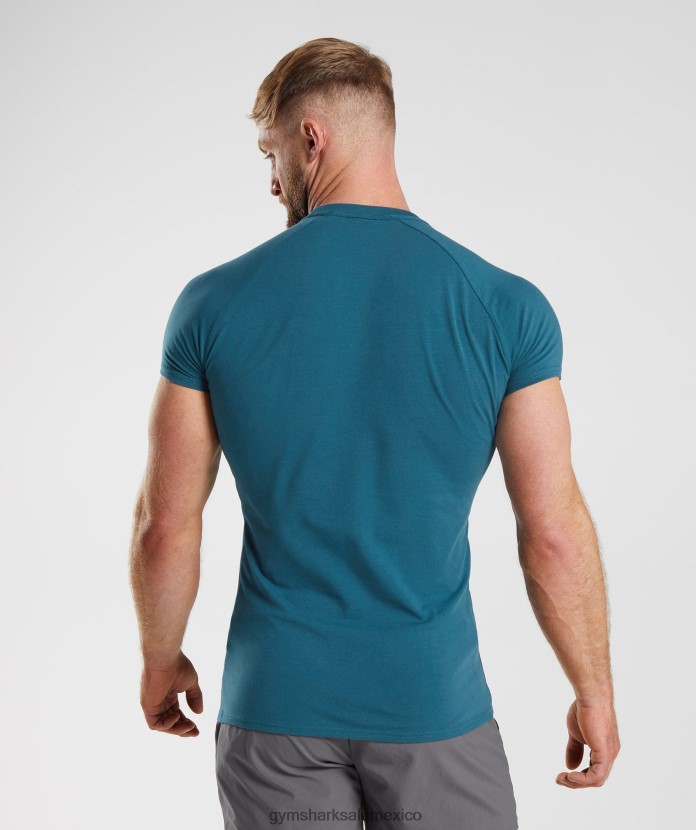 Gymshark camiseta de apolo azul atlántico hombres 04BZTL753 - Gymshark Sale