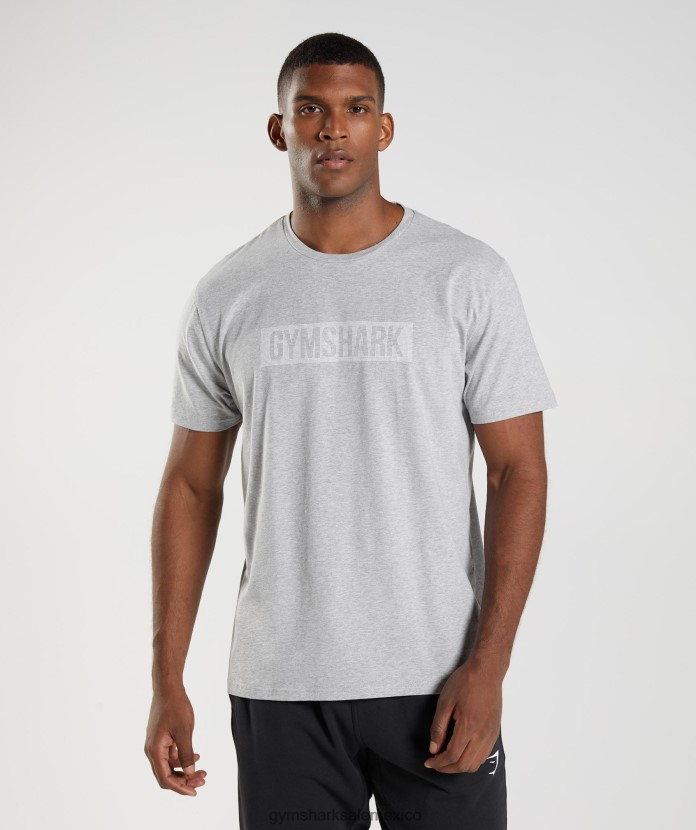Gymshark camiseta de bloque marga gris claro hombres 04BZTL714 - Gymshark México