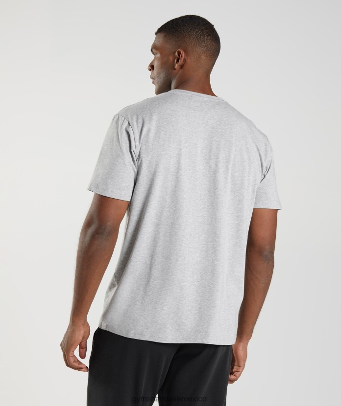 Gymshark camiseta de bloque marga gris claro hombres 04BZTL714 - Gymshark México