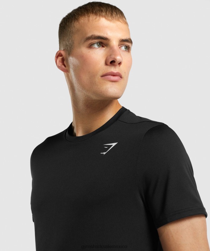 Gymshark camiseta de corte regular de llegada negro hombres 04BZTL654 - Gymshark México