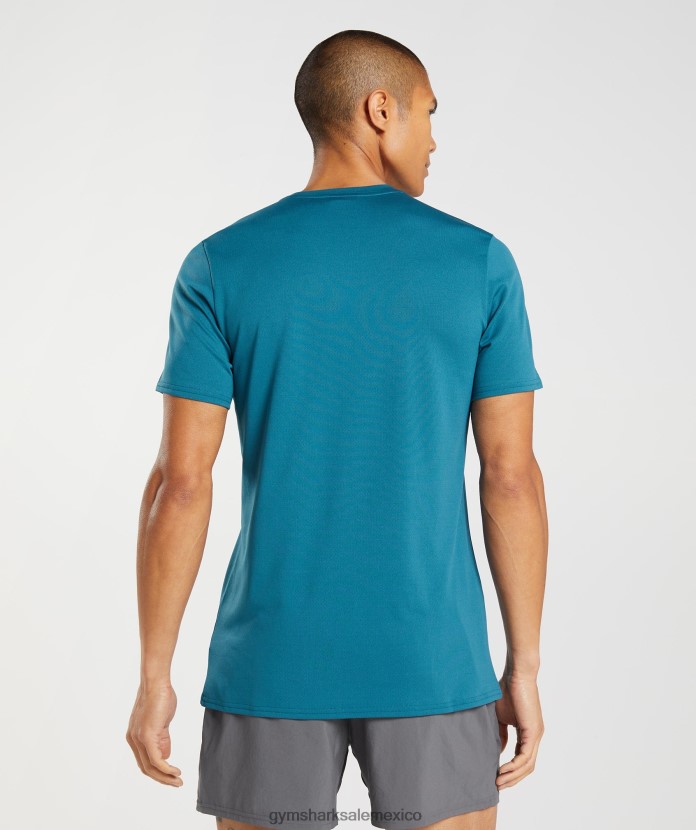 Gymshark camiseta de llegada azul atlántico hombres 04BZTL667 - Gymshark Mexico