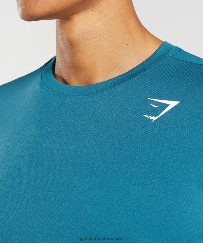 Gymshark camiseta de llegada azul atlántico hombres 04BZTL667 - Gymshark Mexico