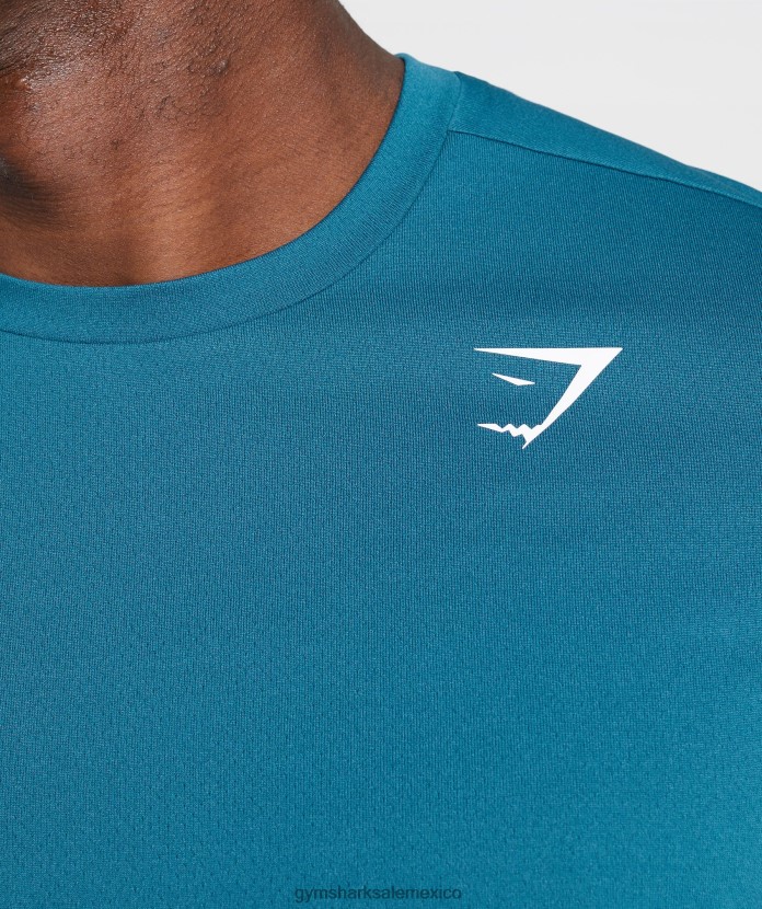 Gymshark camiseta de llegada azul atlántico hombres 04BZTL759 - Gymshark México