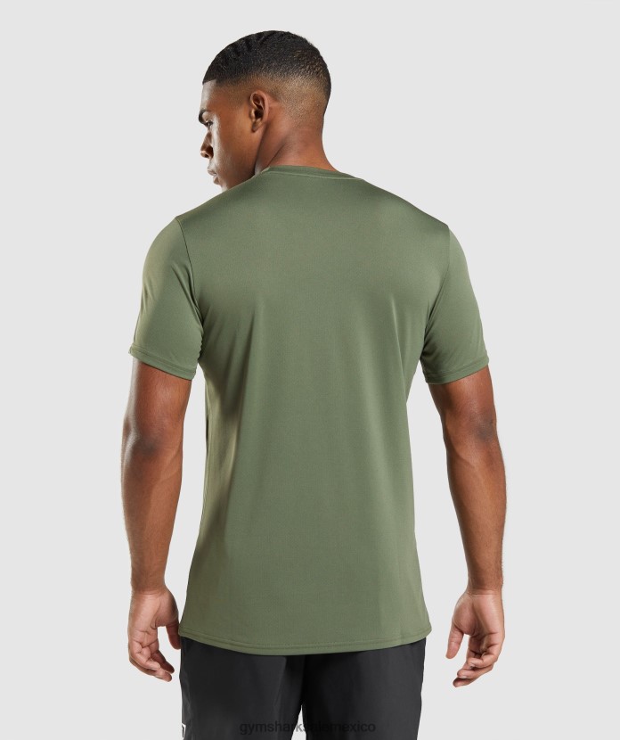 Gymshark camiseta de llegada núcleo de oliva hombres 04BZTL627 - Gymshark Mexico