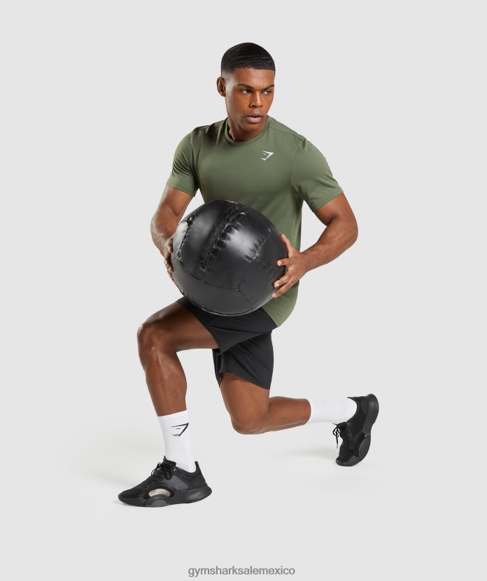 Gymshark camiseta de llegada núcleo de oliva hombres 04BZTL627 - Gymshark Mexico