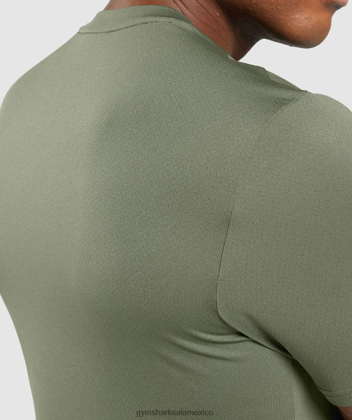 Gymshark camiseta de llegada núcleo de oliva hombres 04BZTL627 - Gymshark Mexico