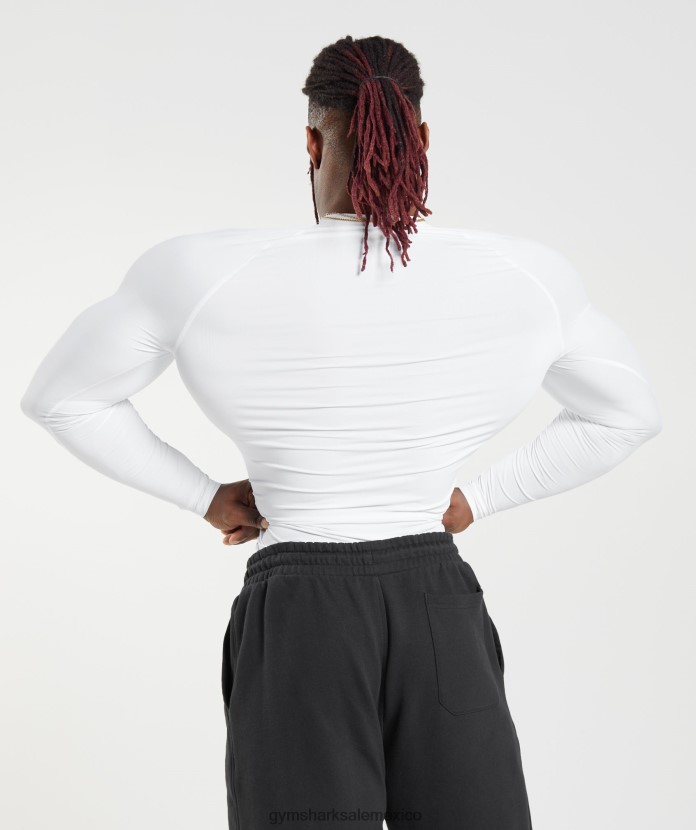 Gymshark camiseta de manga larga con capa base element blanco hombres 04BZTL631 - Gymshark Mujer