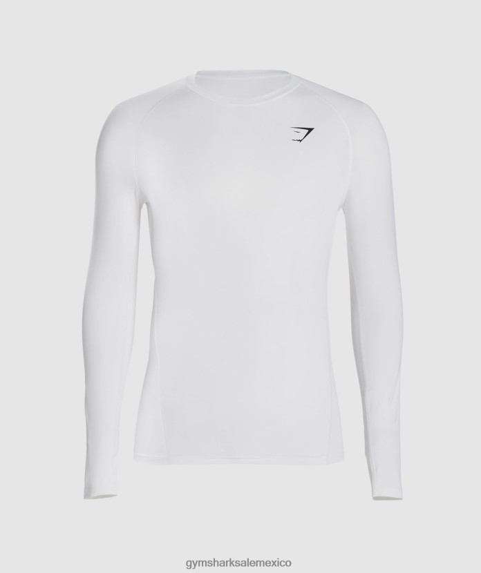 Gymshark camiseta de manga larga con capa base element blanco hombres 04BZTL631 - Gymshark Mujer