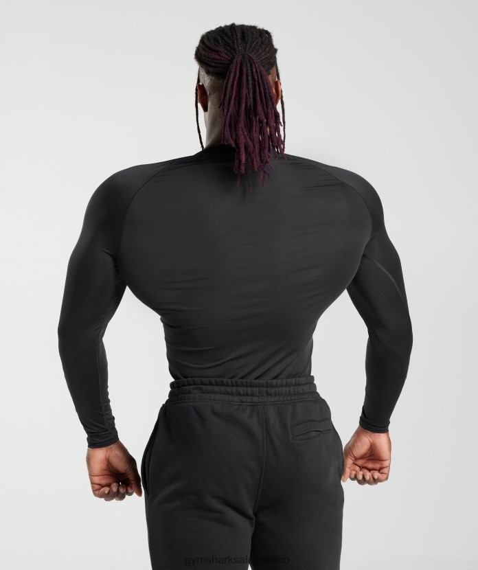 Gymshark camiseta de manga larga con capa base element negro hombres 04BZTL671 - Gymshark Mujer