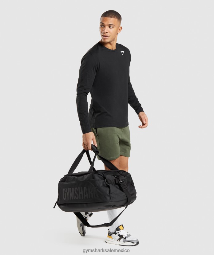 Gymshark camiseta de manga larga con escudo negro hombres 04BZTL579 - Gymshark México