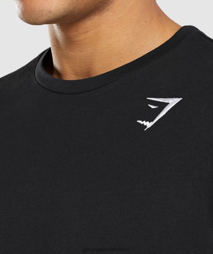 Gymshark camiseta de manga larga con escudo negro hombres 04BZTL579 - Gymshark México