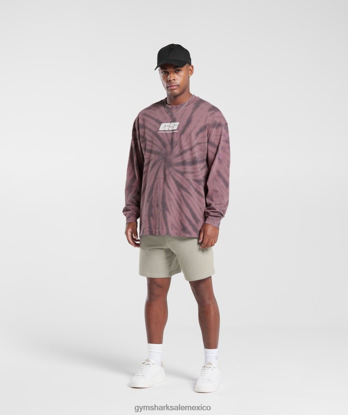 Gymshark camiseta de manga larga del día de descanso Granate polvoriento/gris silueta/lavado óptico en espiral hombres 04BZTL771 - Gymshark Mujer