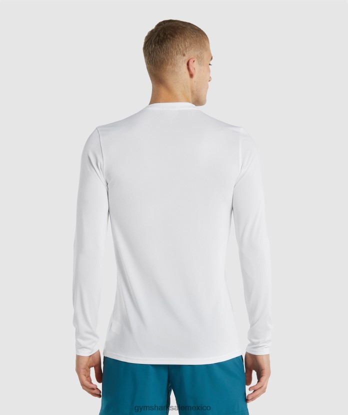 Gymshark camiseta de manga larga llegada blanco hombres 04BZTL649 - Gymshark México