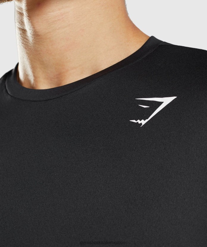Gymshark camiseta de manga larga llegada negro hombres 04BZTL619 - Gymshark México