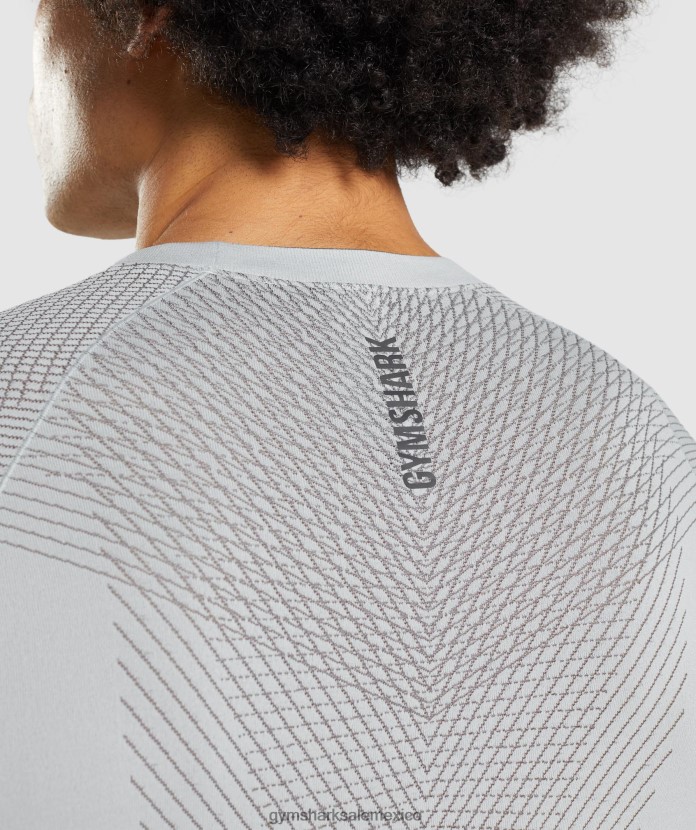 Gymshark camiseta de manga larga sin costuras apex gris claro/gris ónix hombres 04BZTL720 - Gymshark Hombre