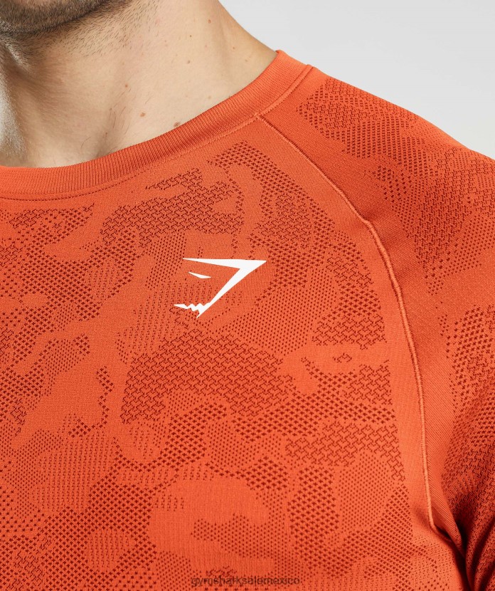 Gymshark camiseta de manga larga sin costuras con diseño geométrico pimiento rojo/salsa roja hombres 04BZTL615 - Gymshark Hombre