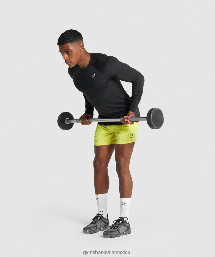 Gymshark camiseta de manga larga sin costuras vital light marga negra hombres 04BZTL746 - Gymshark Mujer