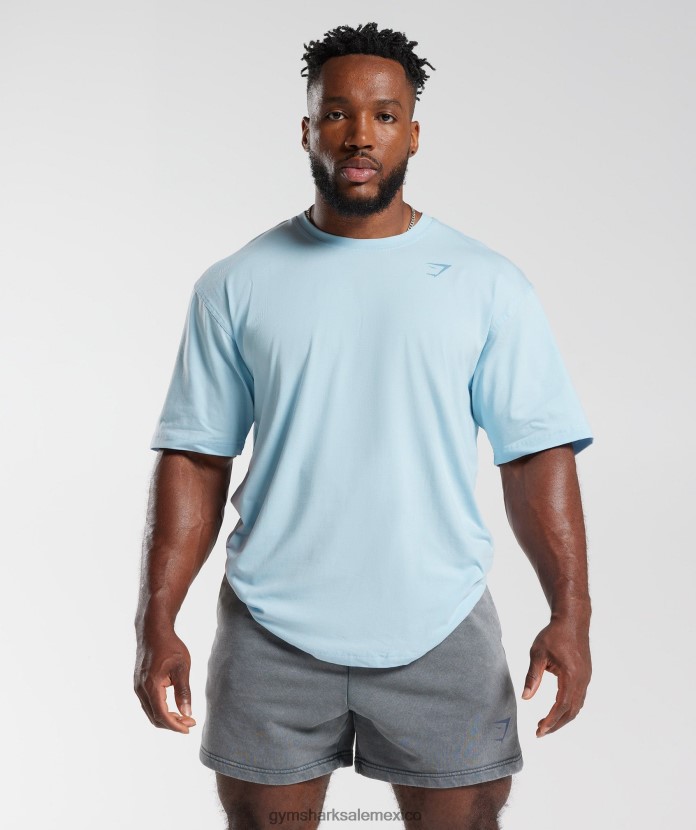Gymshark camiseta de poder horizonte azul hombres 04BZTL648 - Gymshark Sale