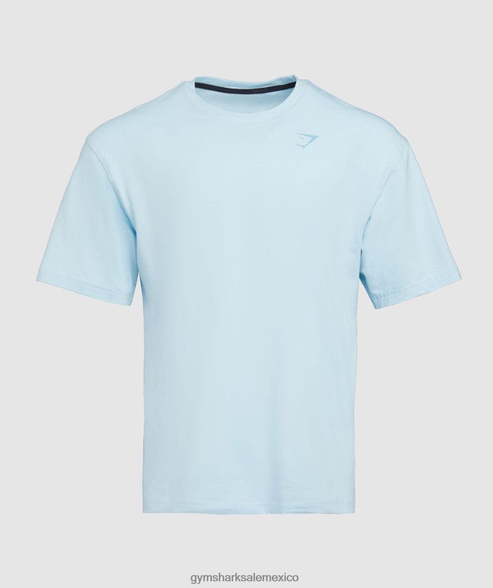 Gymshark camiseta de poder horizonte azul hombres 04BZTL648 - Gymshark Sale