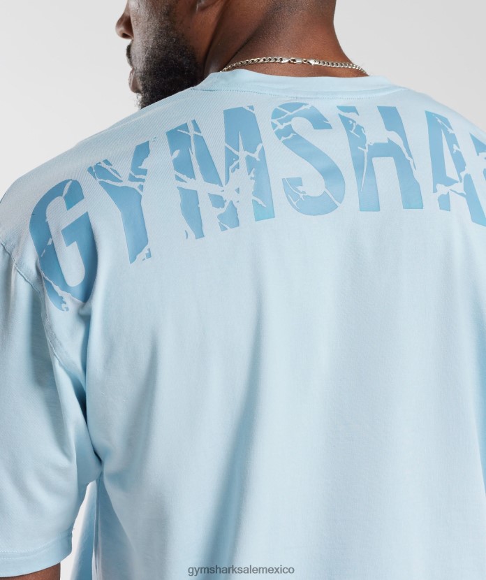 Gymshark camiseta de poder horizonte azul hombres 04BZTL648 - Gymshark Sale