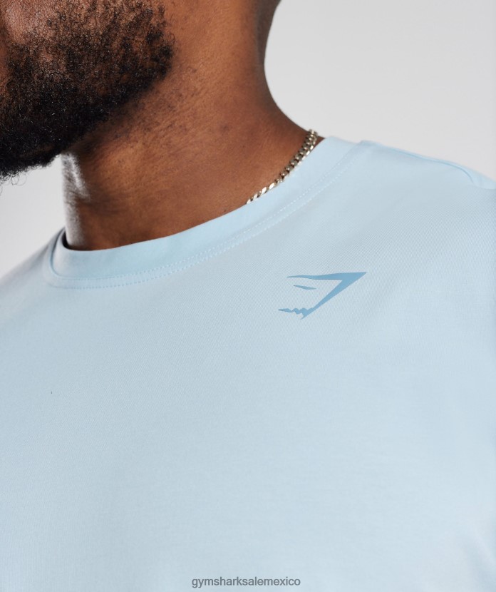 Gymshark camiseta de poder horizonte azul hombres 04BZTL648 - Gymshark Sale
