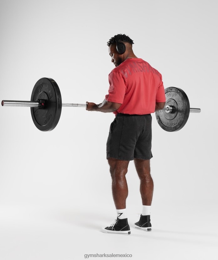 Gymshark camiseta de poder rojo secado al sol hombres 04BZTL602 - Gymshark Mexico