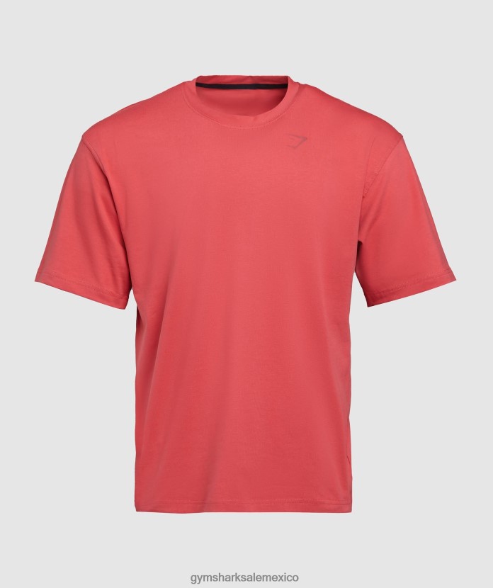Gymshark camiseta de poder rojo secado al sol hombres 04BZTL602 - Gymshark Mexico