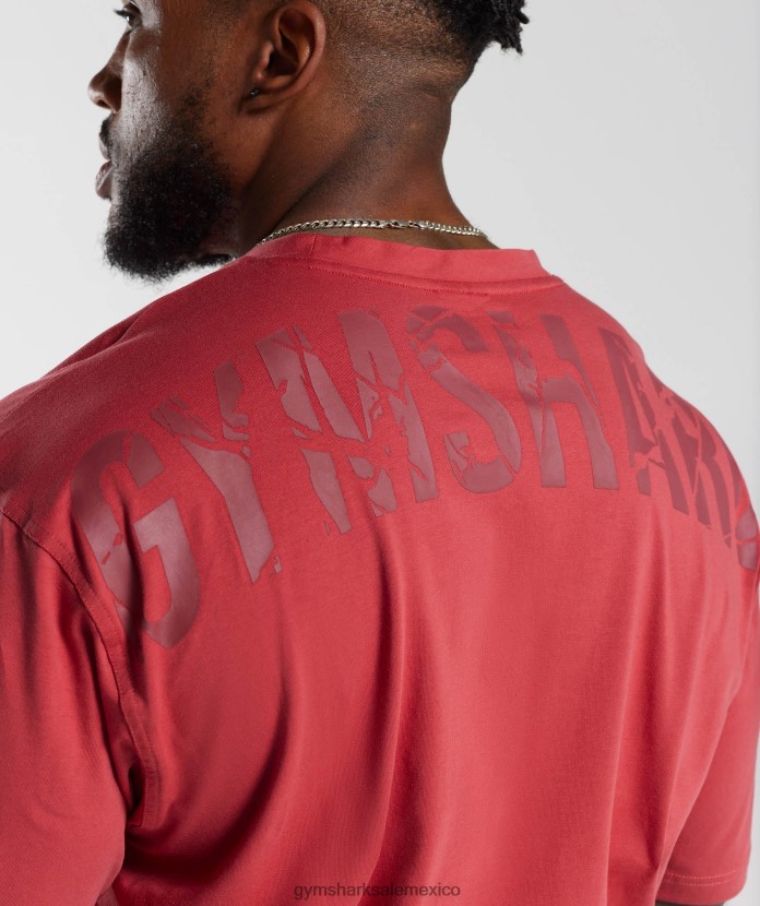 Gymshark camiseta de poder rojo secado al sol hombres 04BZTL602 - Gymshark Mexico