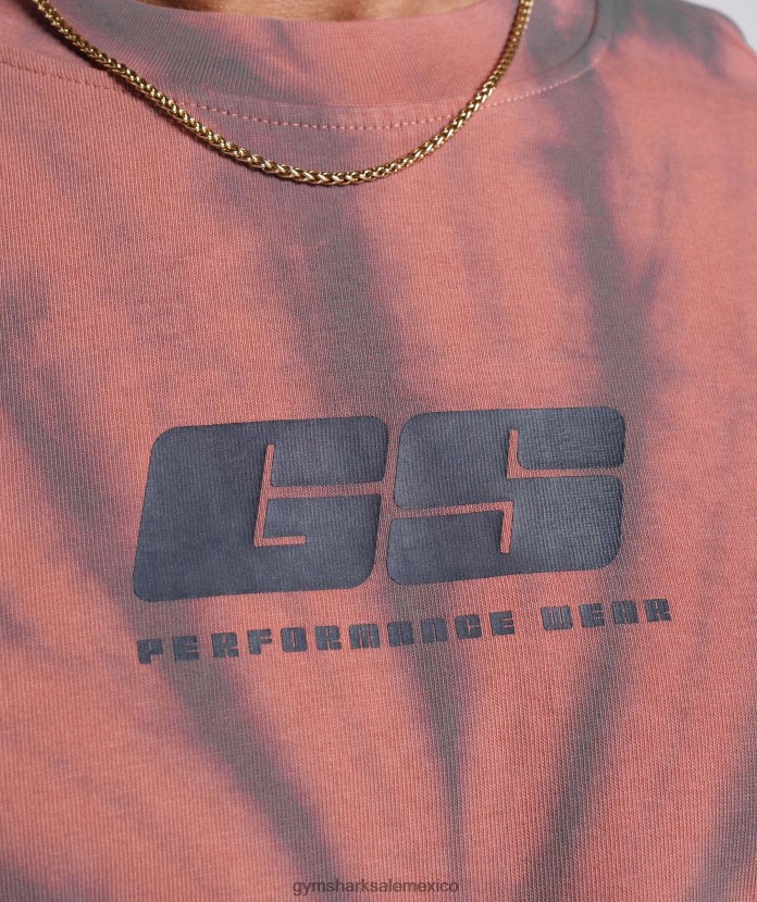 Gymshark camiseta del día de descanso Rosa terracota/granate polvoriento/lavado óptico en espiral hombres 04BZTL775 - Gymshark Hombre