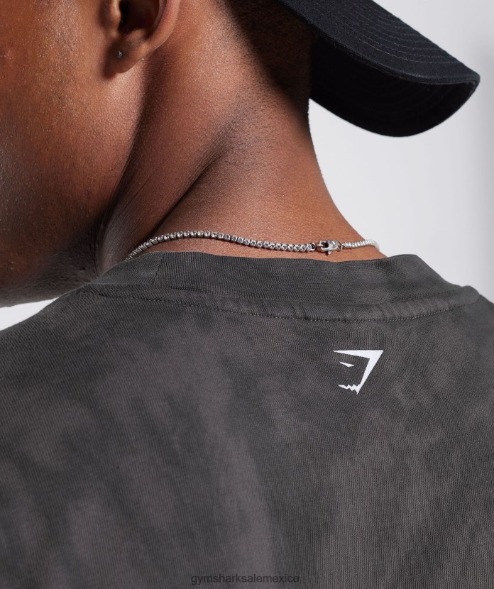 Gymshark camiseta del día de descanso silueta gris/negro/lavado óptico en espiral hombres 04BZTL772 - Gymshark Mexico