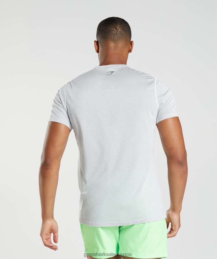 Gymshark camiseta deportiva blanco/gris ahumado jaspeado hombres 04BZTL756 - Gymshark Mujer