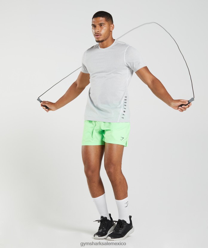 Gymshark camiseta deportiva blanco/gris ahumado jaspeado hombres 04BZTL756 - Gymshark Mujer