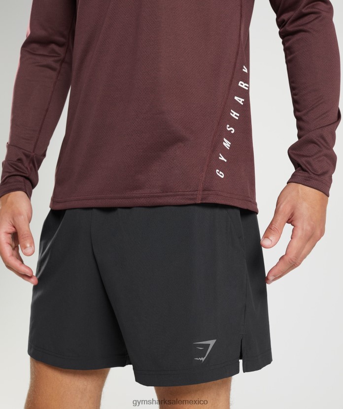 Gymshark camiseta deportiva de manga larga granate al horno/marga negra hombres 04BZTL681 - Gymshark Mujer