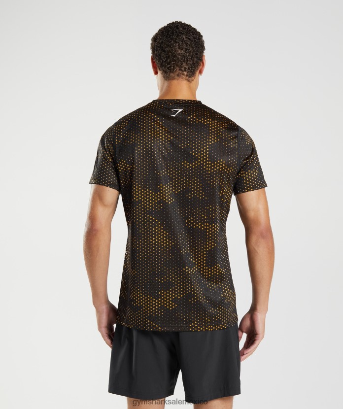 Gymshark camiseta deportiva estampado amarillo cúrcuma hombres 04BZTL692 - Gymshark Mexico