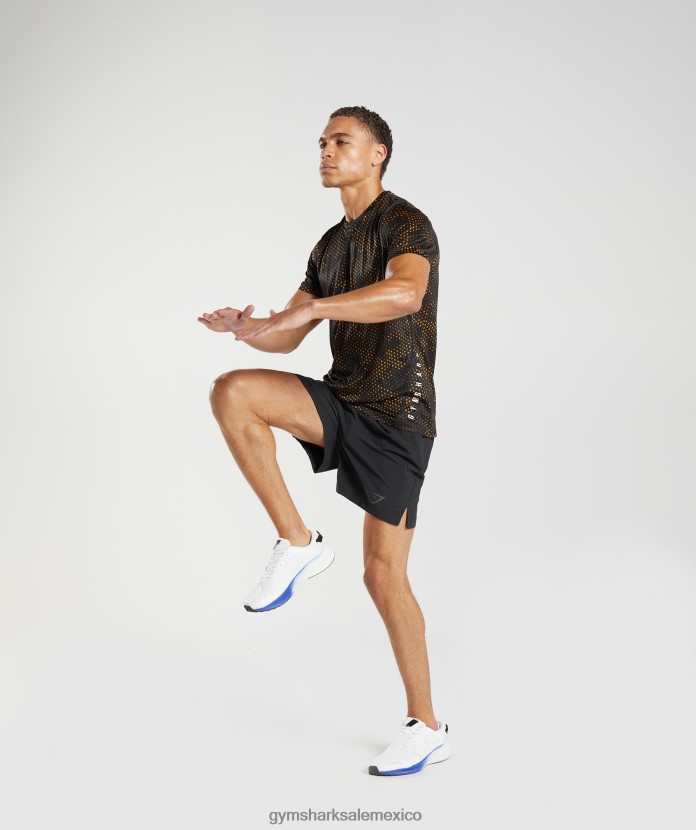 Gymshark camiseta deportiva estampado amarillo cúrcuma hombres 04BZTL692 - Gymshark Mexico