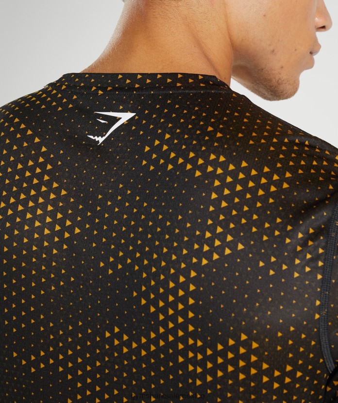 Gymshark camiseta deportiva estampado amarillo cúrcuma hombres 04BZTL692 - Gymshark Mexico