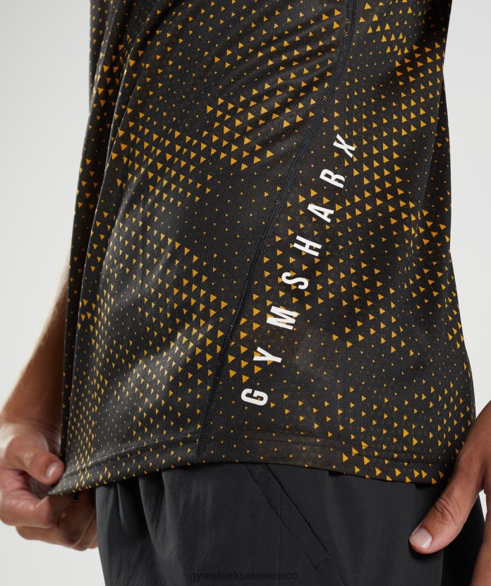 Gymshark camiseta deportiva estampado amarillo cúrcuma hombres 04BZTL692 - Gymshark Mexico