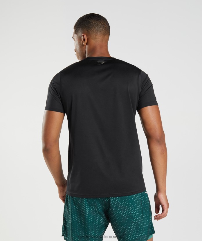 Gymshark camiseta deportiva negro/negro jaspeado hombres 04BZTL583 - Gymshark Sale