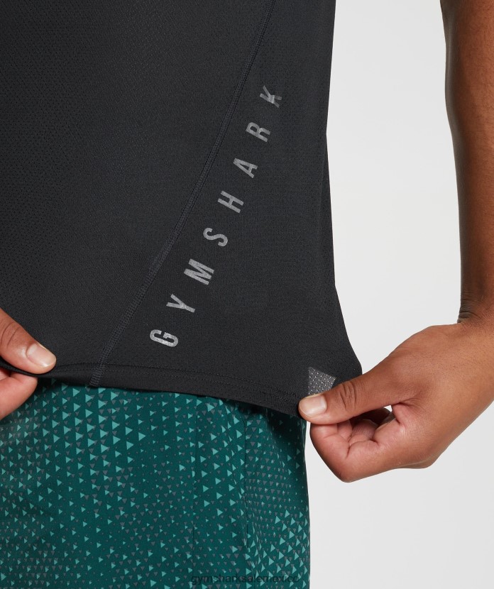 Gymshark camiseta deportiva negro/negro jaspeado hombres 04BZTL583 - Gymshark Sale