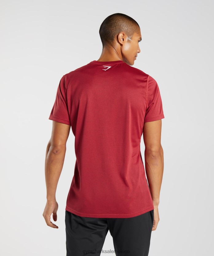 Gymshark camiseta deportiva salsa roja/negra jaspeada hombres 04BZTL725 - Gymshark Hombre