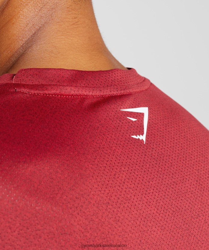 Gymshark camiseta deportiva salsa roja/negra jaspeada hombres 04BZTL725 - Gymshark Hombre