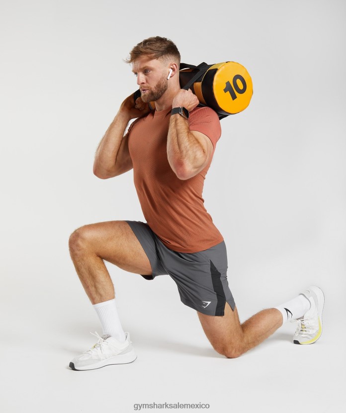 Gymshark camiseta deportiva sin costuras rojo caqui/marrón cálido hombres 04BZTL721 - Gymshark Mujer