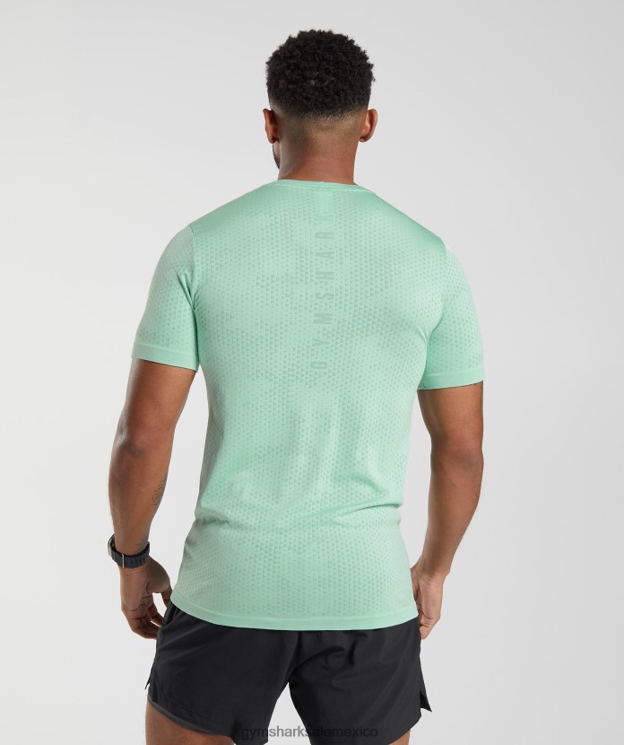 Gymshark camiseta deportiva sin costuras verde pastel/verde sauce hombres 04BZTL715 - Gymshark Hombre
