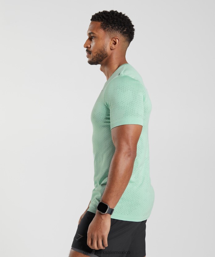 Gymshark camiseta deportiva sin costuras verde pastel/verde sauce hombres 04BZTL715 - Gymshark Hombre
