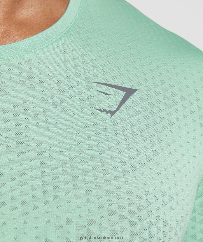 Gymshark camiseta deportiva sin costuras verde pastel/verde sauce hombres 04BZTL715 - Gymshark Hombre