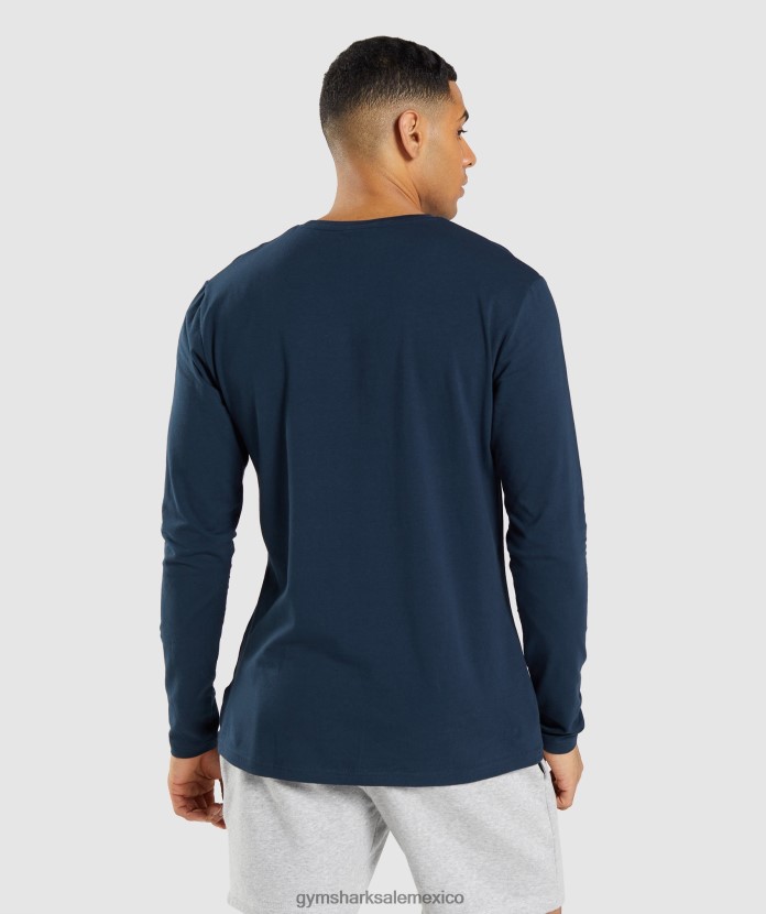 Gymshark camiseta esencial de manga larga marina de guerra hombres 04BZTL702 - Gymshark Mexico