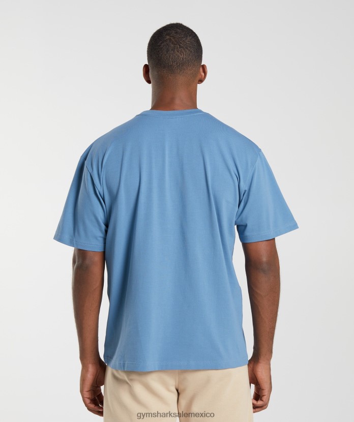 Gymshark camiseta extragrande básica azul denim hombres 04BZTL651 - Gymshark Mujer
